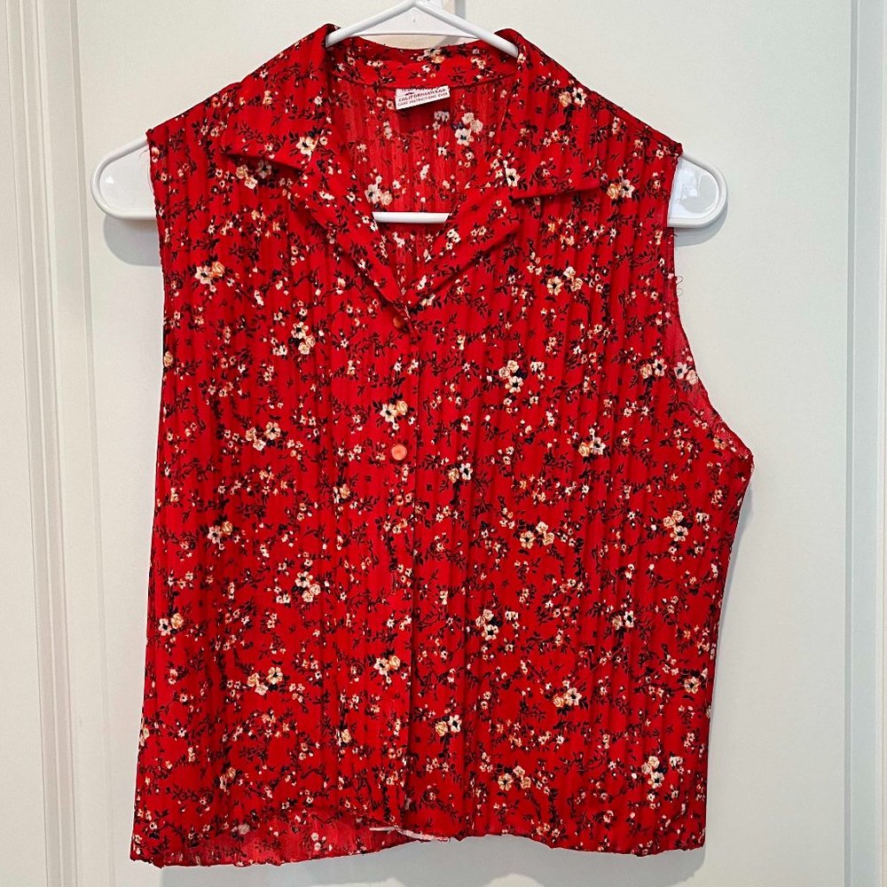 Collard Button Down Tank